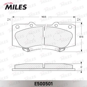 Колодки тормозные передние (Смесь CERAMIC серия PRO) TOYOTA HILUX 05- (TRW GDB35 E500501 MILES