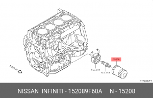 Фильтр масляный 15208-9F60A 15208-9F60A NISSAN