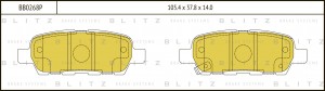 Колодки тормозные дисковые задние INFINITY G37 08-NISSAN Cube/X-Trail 07- BB0268 BB0268P BLITZ