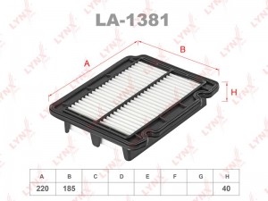 фильтр воздушный!\ Chevrolet Aveo T250 1.4 08>/Aveo T200 1.2 03-08 LA-1381 LYNXAUTO