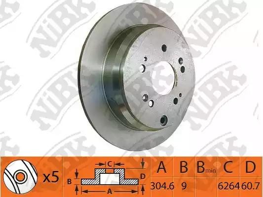 Диск тормозной HONDA CR-V (02-) задний (1шт.) NIBK RN1259 NIBK