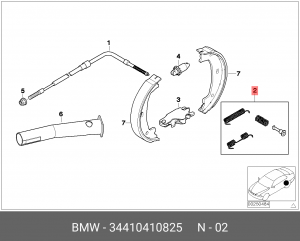Ремонтный комплект пружин ! \BMW 1' E81, E82, E87, LCI, E88, 2' F87 M2, 3' E46,  34 41 0 410 825 BMW
