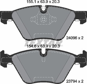 Колодки тормозные BMW 1 (E81,87),3 (E90,E91) передние (4шт.) TEXTAR 2409601 TEXTAR