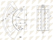 Колодка тормозная 419*203 Fruehauf/Trailor ( чугун, сварная) 180020064 SONDER