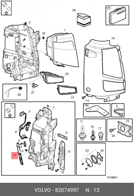 Пластина фары (new)  VOLVO 82074997 VOLVO