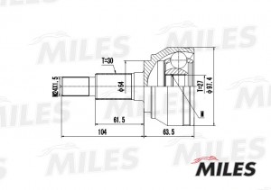 ШРУС наружный VW TOUAREG 3.0-3.6 02-06 (GKN 304557) GA20532 GA20532 MILES