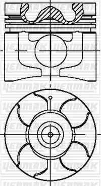 поршень в сборе! поршень+кольца d91.1 STD\ Mitsubishi Pajero/Space Gear 2.5TD 4D 31-04371-000 YENMAK