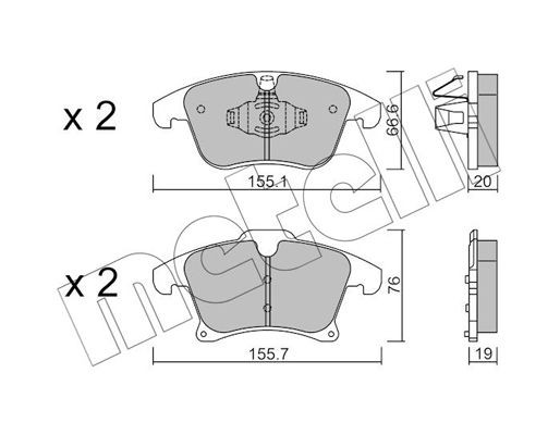 колодки дисковые передние!\ Ford Mondeo V 14> 2210391 METELLI