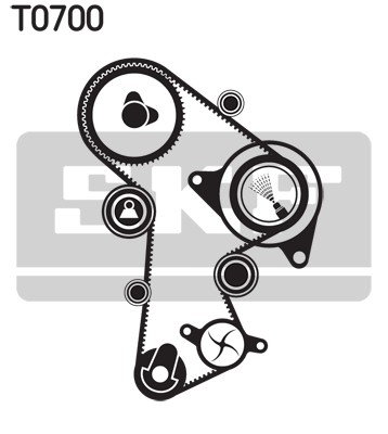 Комплект ГРМ VW T5 (08-) (1.6/2.0 TDI) с насосом водяным SKF VKMC01148-2 SKF