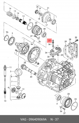 кольцо уплотнит.!масляного радиатора\Audi A3 96-03,VW Golf/Polo/Passat/Sharan 88 096 409 069 A VAG