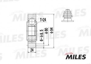 ШРУС внутренний BMW E36 1.6-2.0 90-03 (SKF VKJA8830) GA10012 GA10012 MILES