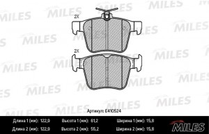 Колодки тормозные задние (Смесь Low-Metallic) AUDI A3/VW GOLF VII 12- (TRW GDB19 E410524 MILES