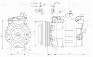 Компрессор MERCEDES Sprinter (95-06) кондиционера LUZAR LCAC 1552 LUZAR