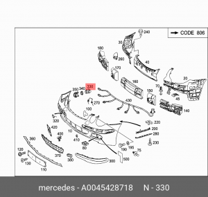 ДАТЧИК ПАРКТРОНИКА MERCEDES (0045428718) A 004 542 87 18 MERCEDES BENZ
