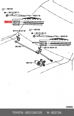 щетка стклоочист.пр.\ Toyota RAV 4 05> 85212-42120 TOYOTA