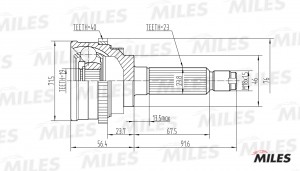 ШРУС наружный DAEWOO MATIZ 0.8/1.0 98- (с ABS) (GKN 303339) GA20080 GA20080 MILES