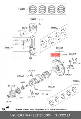 венец маховика!\HYUNDAI 2321245000 HYUNDAI