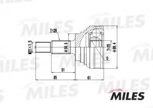 ШРУС наружный AUDI 100/200/80 1.6-2.3 77-91 (GKN 302149) GA20005 GA20005 MILES