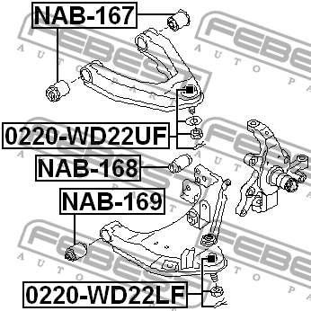 Опора шаровая 0220-WD22LF 0220-WD22LF FEBEST
