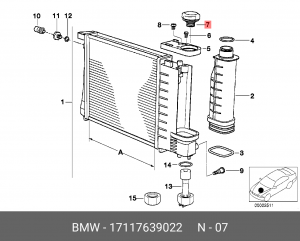 Крышка радиатора BMW OE 17 11 7 639 022 BMW