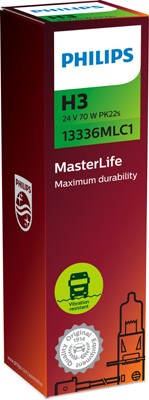 Лампа 24V H3 70W PK22s Master Life PHILIPS 13336MLC1 PHILIPS
