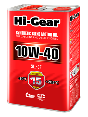 HI-GEAR 10W40 (4L) масло моторное! полусинт.\ API SL/CF, ACEA A3/B3/B4, MB 229.1 HG1114 HI GEAR