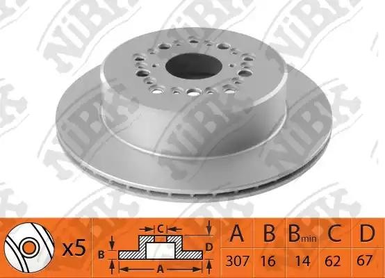 Диск тормозной LEXUS GS300 задний (1шт.) NIBK RN1488 NIBK