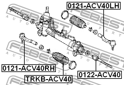 Наконечник рулевой правый TOYOTA CAMRY V30/V40 0121-ACV40RH 0121-ACV40RH FEBEST