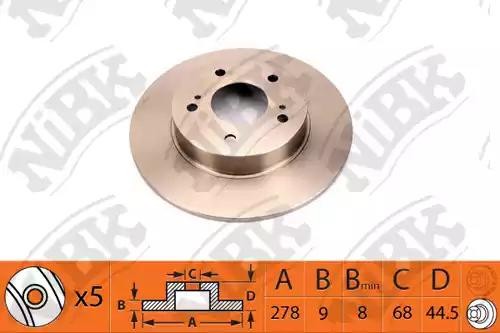 Диск тормозной NISSAN Maxima QX (00-) задний (1шт.) NIBK RN1363 NIBK