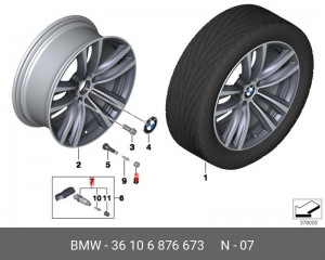 Ремкомплект резьбового вентиля RDCi 11318564542 36 10 6 876 673 BMW