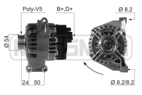 Генератор FIAT 500/GRANDE PUNTO 105A 210660 210660 ERA