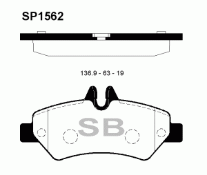 Колодки тормозные MERCEDES SPRINTER 209-524 06-/VW CRAFTER 30-35/30-50 06- задн. SP1562 SANGSIN