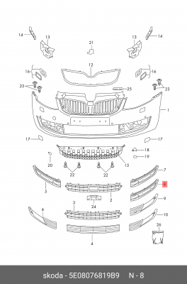 OCTAVIA (A7) (2013>) 5E0 807 681 9B9 VAG