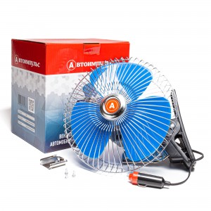 Вентилятор в салон 12V 8" на кронштейне (с решеткой металл) 21см АВТОИМПУЛЬС 8048-12 В AIMPULS