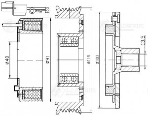 Муфта эл/магн. компрессора кондиц. для а/м Hyundai Solaris (10-)/Kia Rio (10-) ( LMAC 0801 LUZAR