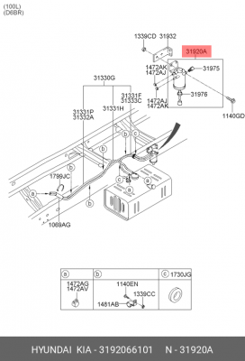 Фильтр топливный HYUNDAI HD160,170,250,260,270,450,500,AeroSpace грубой очистки  3192066101 HYUNDAI KIA