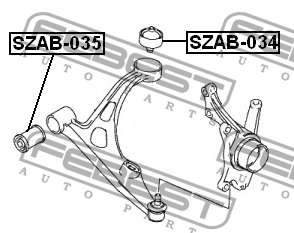 сайлентблок рычага пер.!\ Suzuki Liana 01> SZAB-035 FEBEST