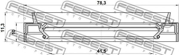 Сальник привода 41.5X78.3X10X11.3 95JES-43781011C FEBEST