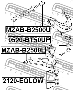 Опора шаровая нижняя FORD RANGER EQ 2002-2007 2120-EQLOW 2120-EQLOW FEBEST