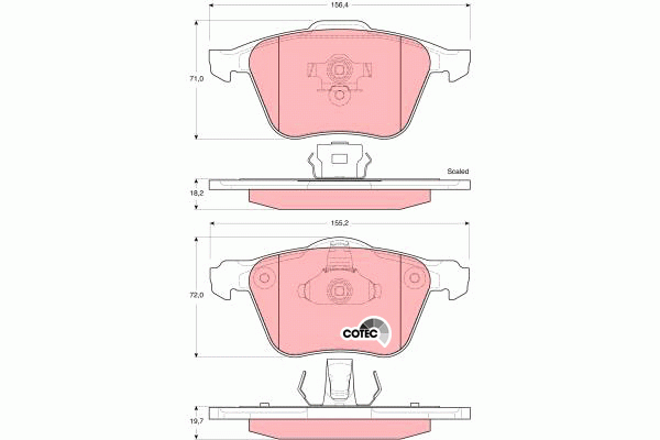 Колодки тормозные VOLVO S60, V70, S80, XC70, XC90 (98-) передние (4шт.) TRW GDB1576 TRW