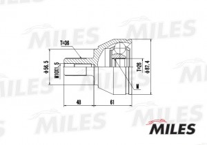 ШРУС наружный FORD FOCUS II 1.4-1.6/C-MAX 1.8 (GKN 304983) GA20109 GA20109 MILES