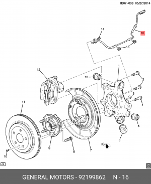 ДАТЧИК АБС 92199862 92199862 GENERAL MOTORS