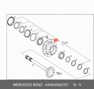 Ступица задняя КамАЗ-5490 (В Сборе c диском A9424230112 + подшипники) Mercedes - A9463560701 MERCEDES BENZ