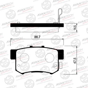 Колодки тормозные дисковые Avantech задние (противоскрипная пластина в компл.) AV569 AVANTECH