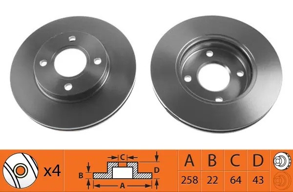 Диск тормозной передний FORD FOCUS 9805/FUSION 1.4/1.6 01 BR51107T BR51107T SB NAGAMOCHI