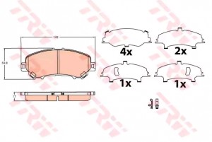 Колодки передние NISSAN QASHQAI II (J11, J11_) 2013- GDB3622 GDB3622 TRW
