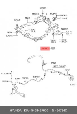 Сайлентблок KIA Cerato (04-) рычага переднего задний OE 545842F000 HYUNDAI KIA