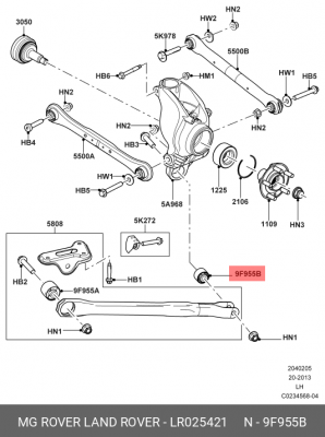 сайлентблок задней цапфы!\ Land Rover Freelander 06-14 LR025421 LAND ROVER