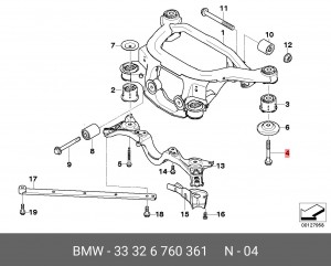 болт подвески!\ BMW All 33 32 6 760 361 BMW