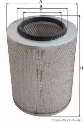 Фильтр воздушный HYUNDAI HD65,78,County дв.D4DD,D4GA GOODWILL AG 1017 GOODWILL